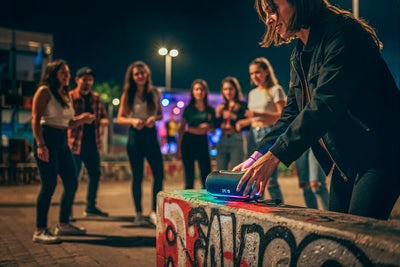 Con luces de colores